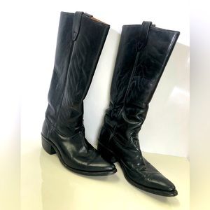 Western Durango Classic 7.5 D Genuine Leather Black 16.5” Tall Boots Boot Heel